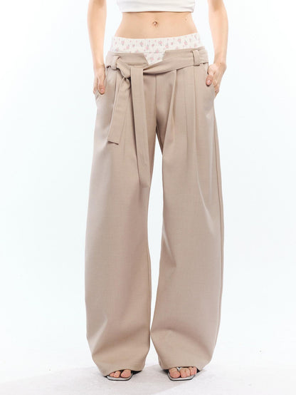 2th Desire Floral Patchwork Double Waist High Waist Women&