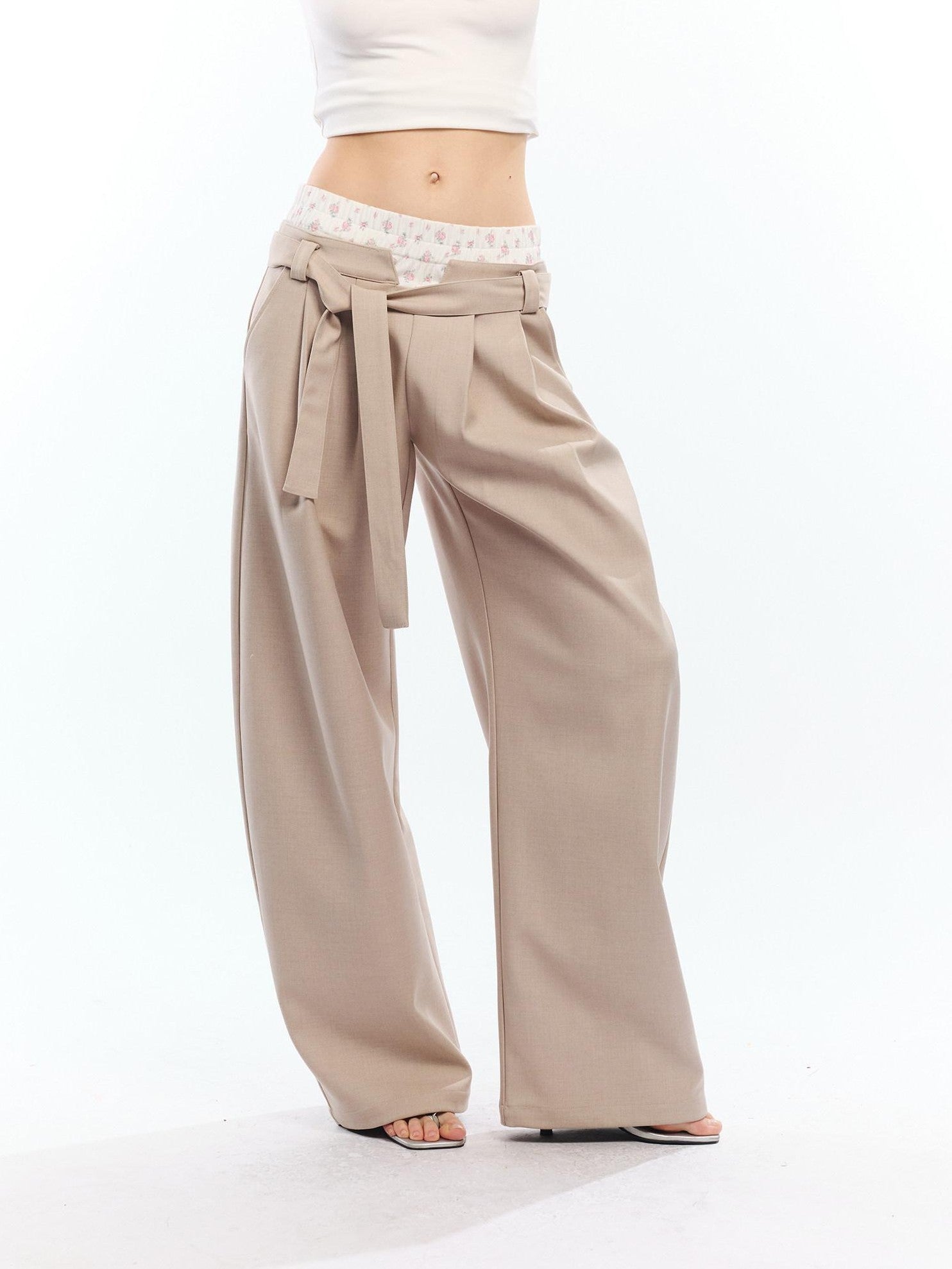 2th Desire Floral Patchwork Double Waist High Waist Women&