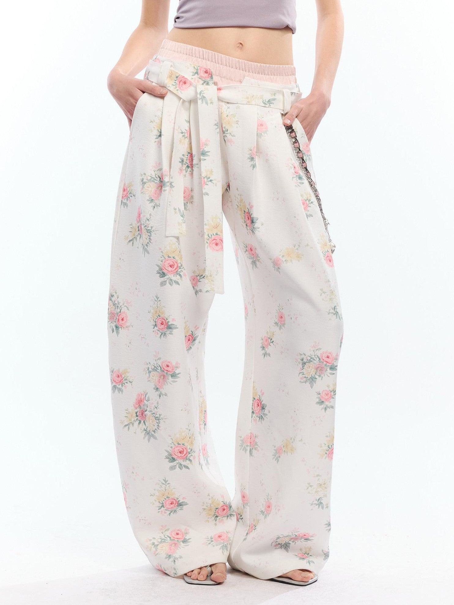2th Desire Floral Patchwork Double Waist High Waist Women&