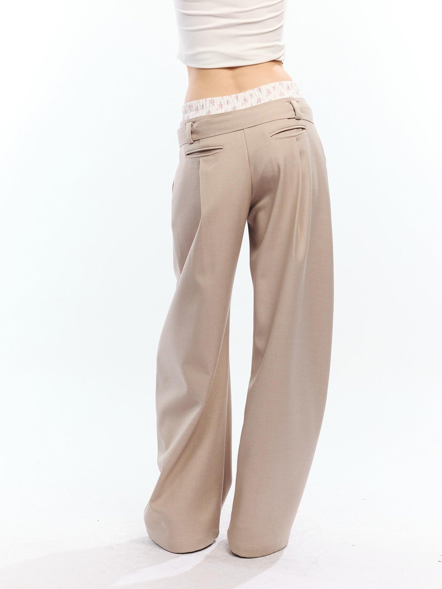 2th Desire Floral Patchwork Double Waist High Waist Women&