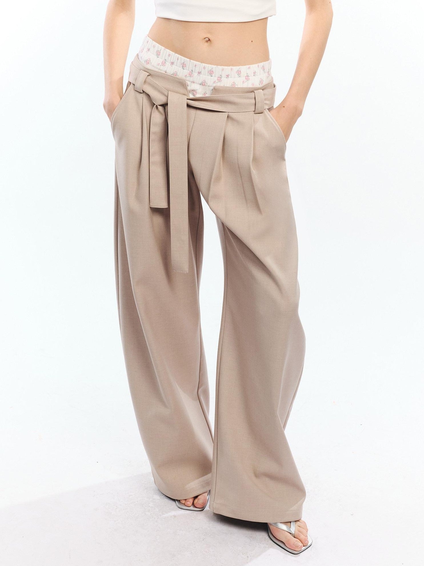 2th Desire Floral Patchwork Double Waist High Waist Women&