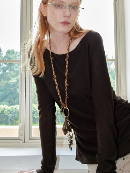 Handmade Punk Chunky Knit Layered Statement Necklace