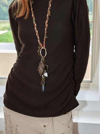 2th Desire Handmade Punk Chunky Knit Layered Statement Necklace