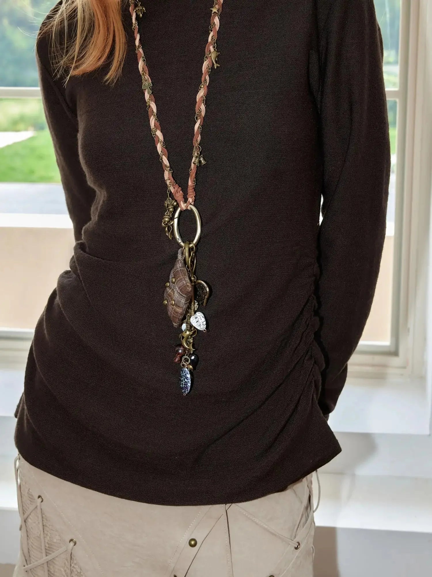 Handmade Punk Chunky Knit Layered Statement Necklace