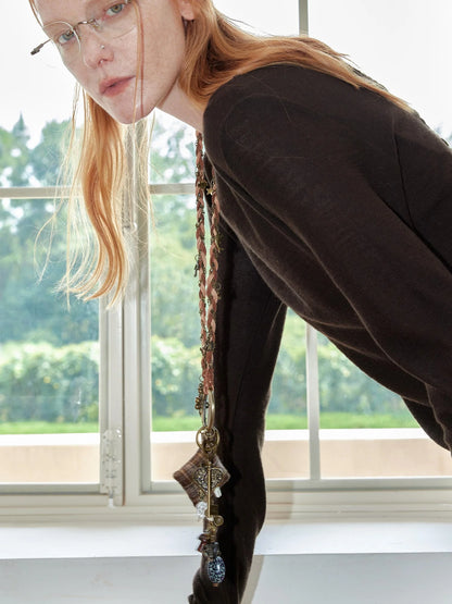 Handmade Punk Chunky Knit Layered Statement Necklace