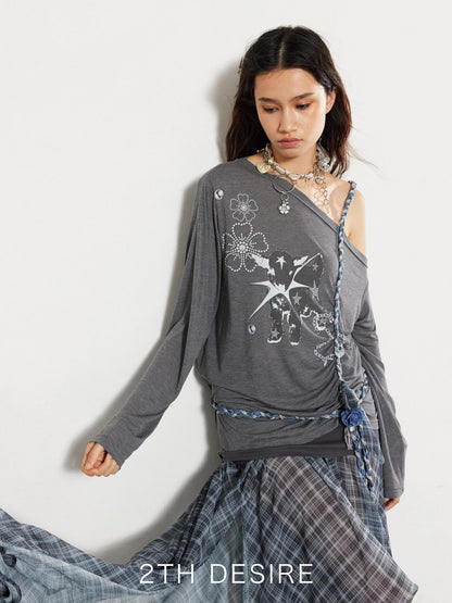 Heavy Multi Element Punk Cross Flower Waist Chain Necklace