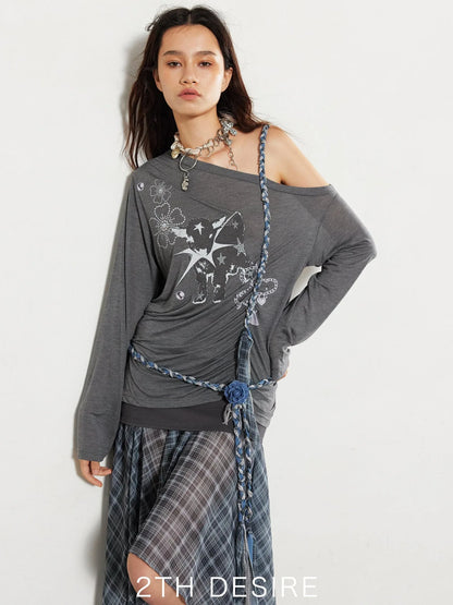 Heavy Multi Element Punk Cross Flower Waist Chain Necklace