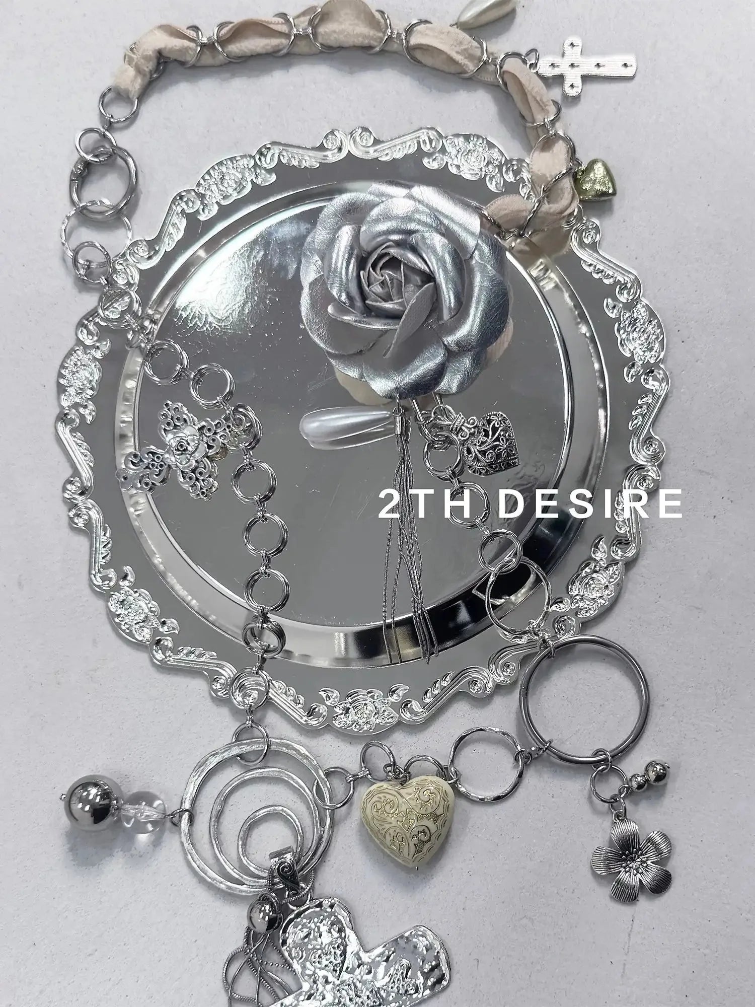 Heavy Multi Element Punk Cross Flower Waist Chain Necklace