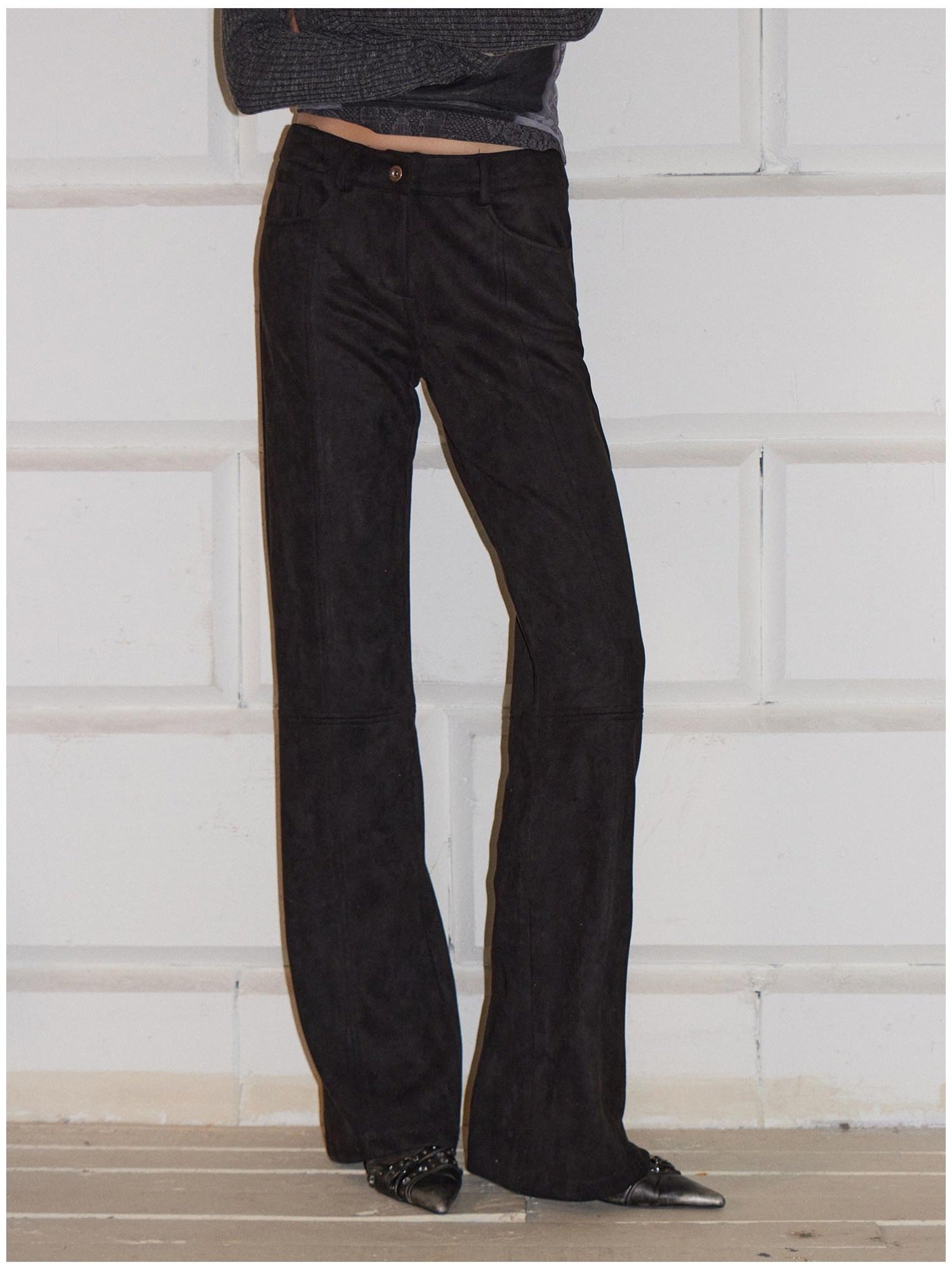 2th Desire High Stretch Distressed Faux Leather Street Straight Fit Women Long Skorts