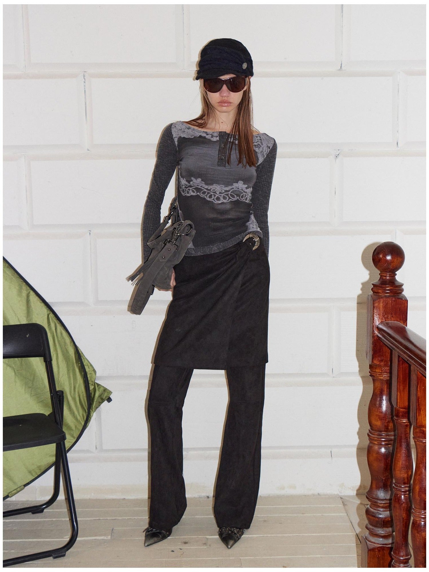 2th Desire High Stretch Distressed Faux Leather Street Straight Fit Women Long Skorts