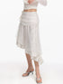 Irregular Leopard Mesh Skirt With Sheer Shimmering Layers