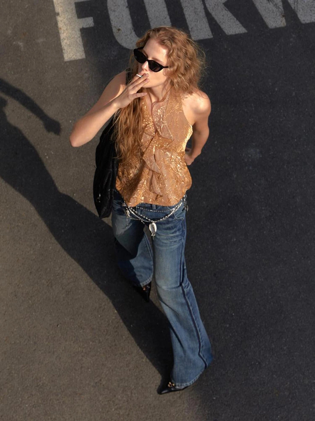 Lace Back Halter Neck Camisole Top