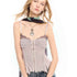 2th Desire Lace Spliced Mesh Waist Cinch Zip Front Women&