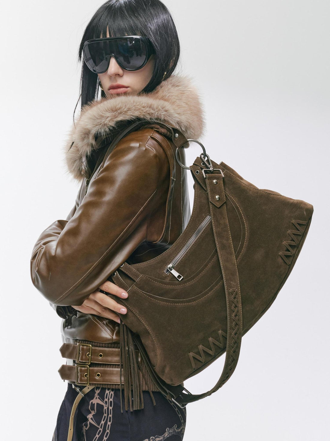 2th Desire Original Design Square Biker Women Single Strap Zipper Crossbody Shoulder Bags