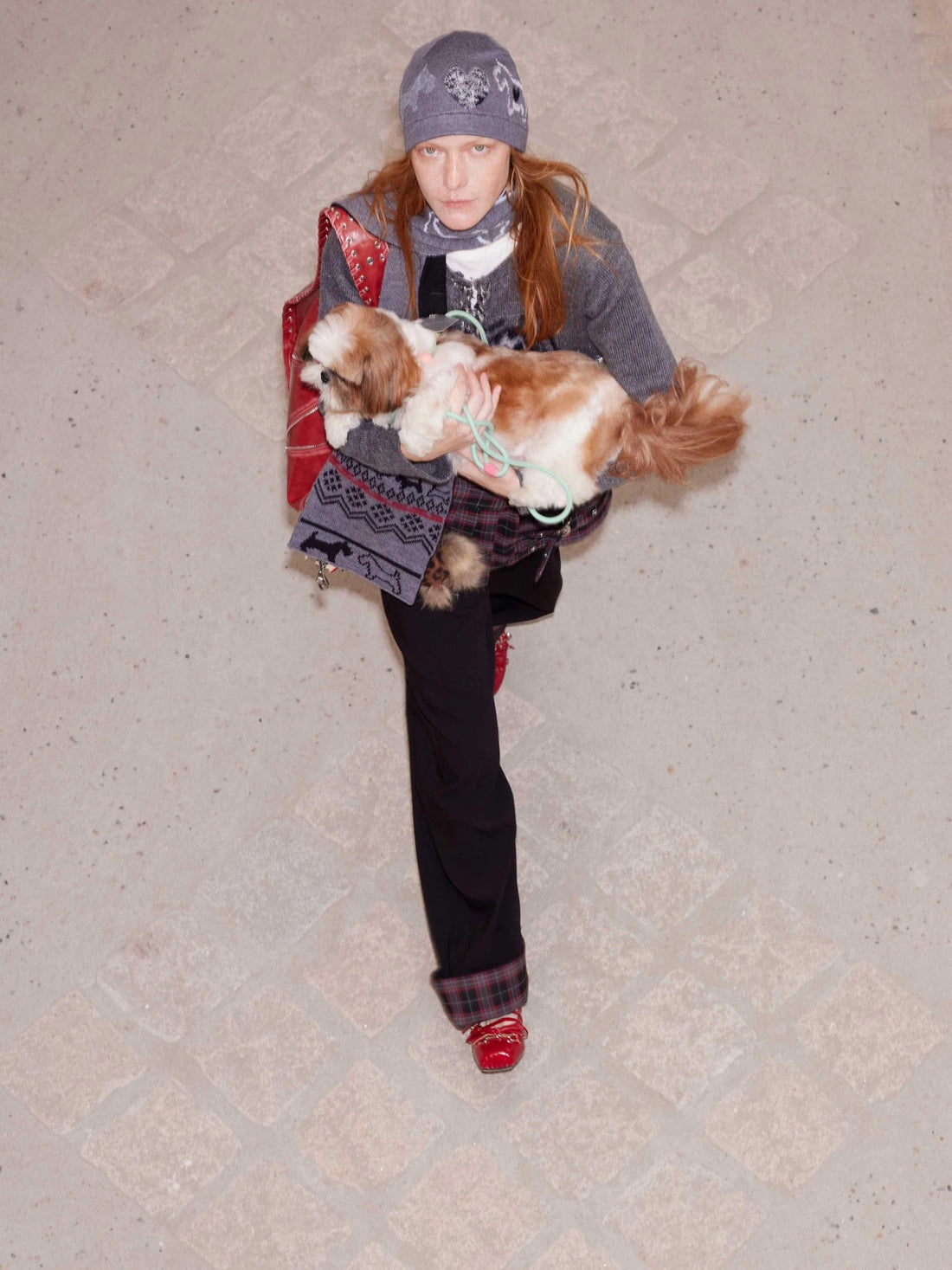 Plaid Punk Detachable Skirt Overlay Trousers