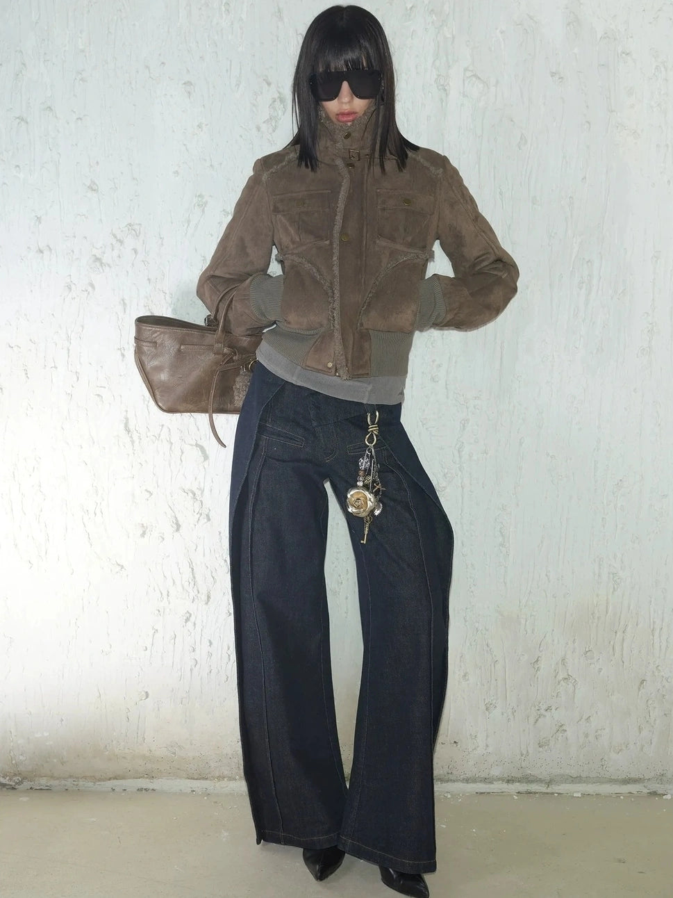 2th Desire Pleated Trousers With Asymmetric Waist Pants