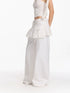 Pleated Wrap Skirt With Lace Up Belt And Embroidery
