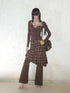 2th Desire Polka Dot Slim Fit Faux Two Piece Women&