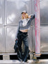 Punk Letter Print Soft Wool Knit Cardigan