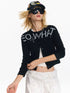 Punk Letter Print Soft Wool Knit Cardigan