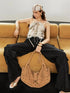 Punk Multi Element Rivet Pleated Fringe Crossbody Bag