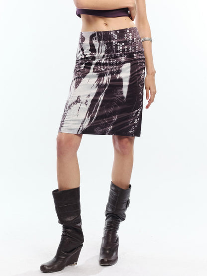 2th Desire Punk Newspaper Print Reversible High Waist Straight Women&