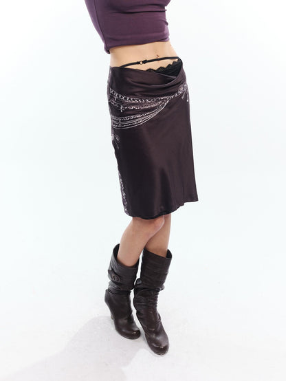 2th Desire Punk Newspaper Print Reversible High Waist Straight Women&