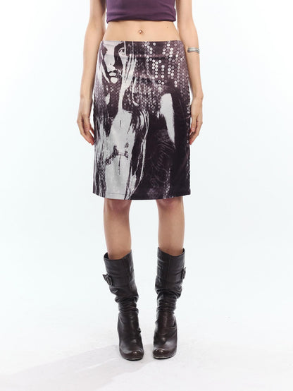 2th Desire Punk Newspaper Print Reversible High Waist Straight Women&