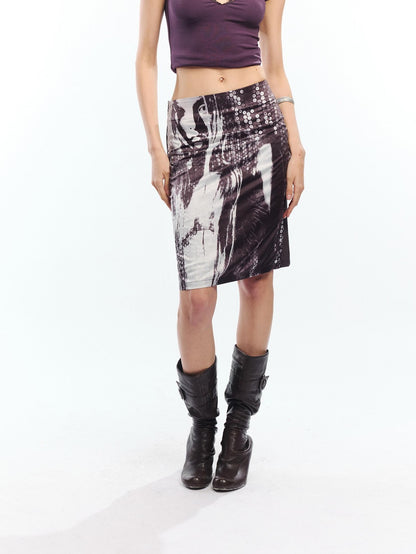 2th Desire Punk Newspaper Print Reversible High Waist Straight Women&