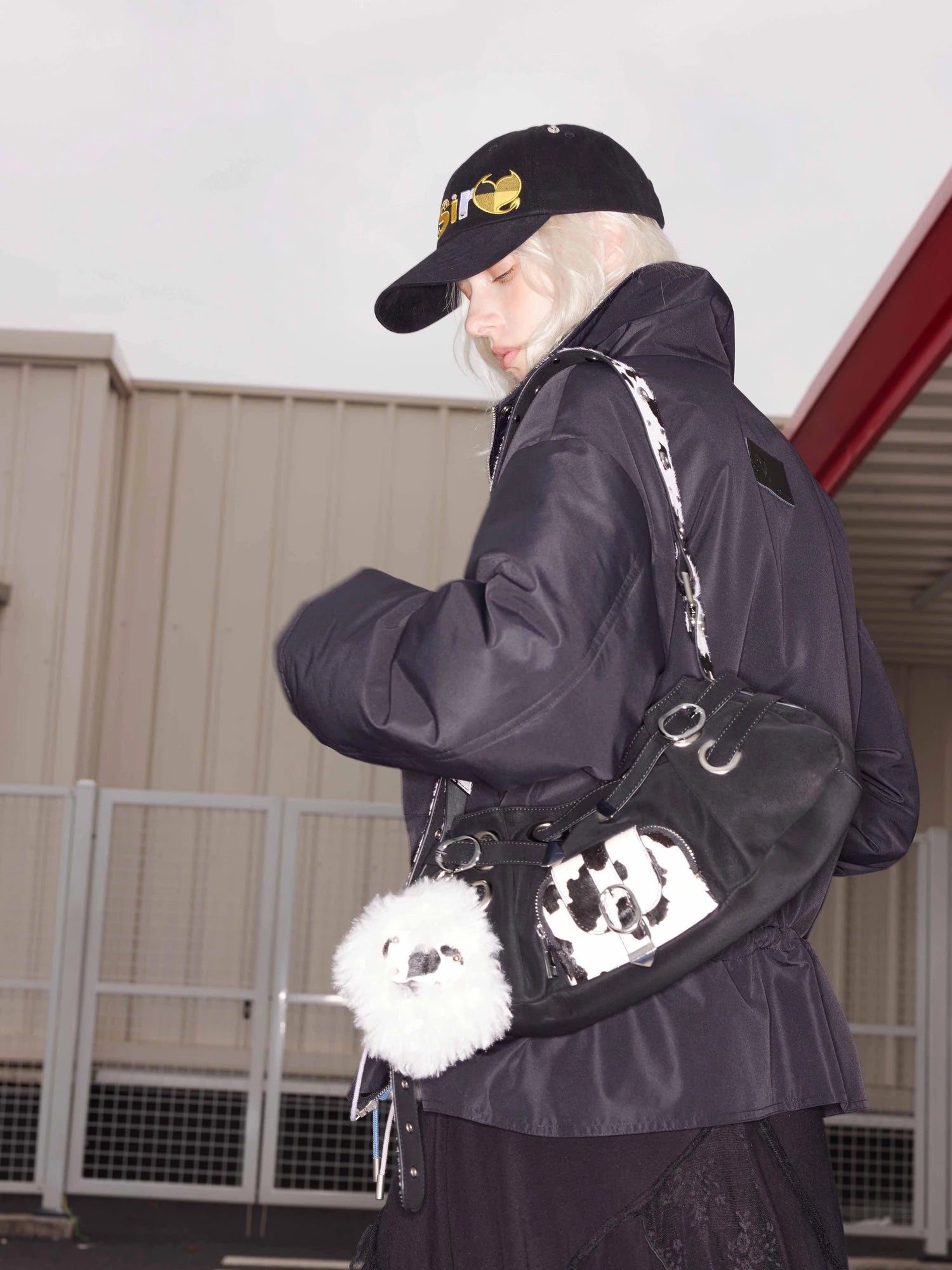 Quilted Hooded Short Puffer Jacket With Plaid Trim