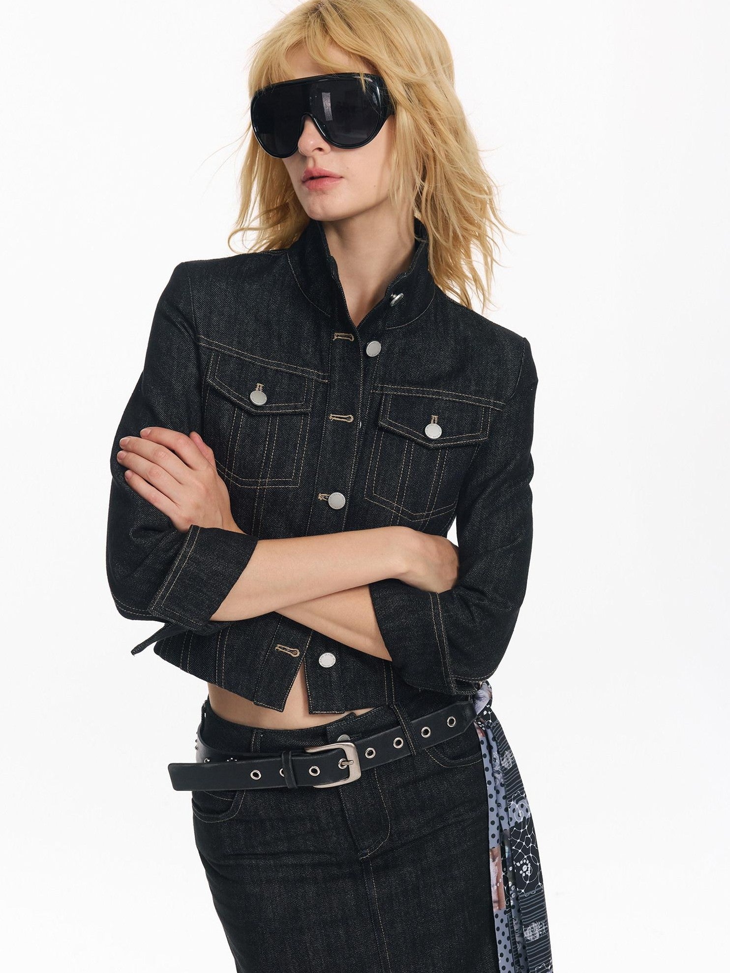 2th Desire Raw Denim Embroidered Washed Punk Women&
