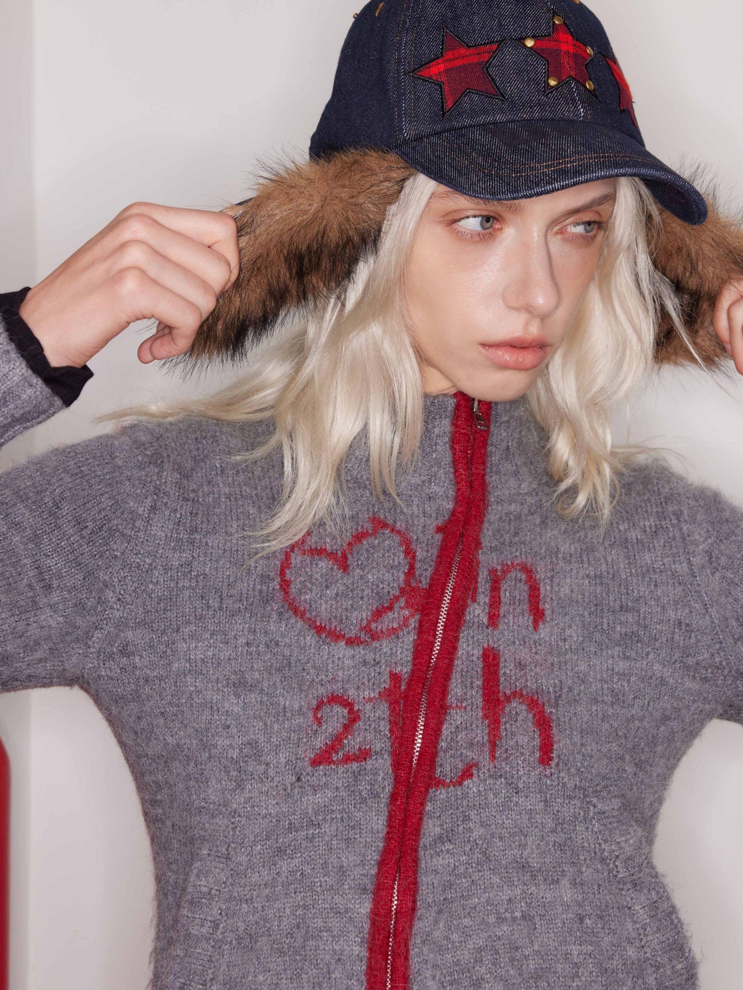2th Desire Removable Star Heart Patch Studded Snapback Cap