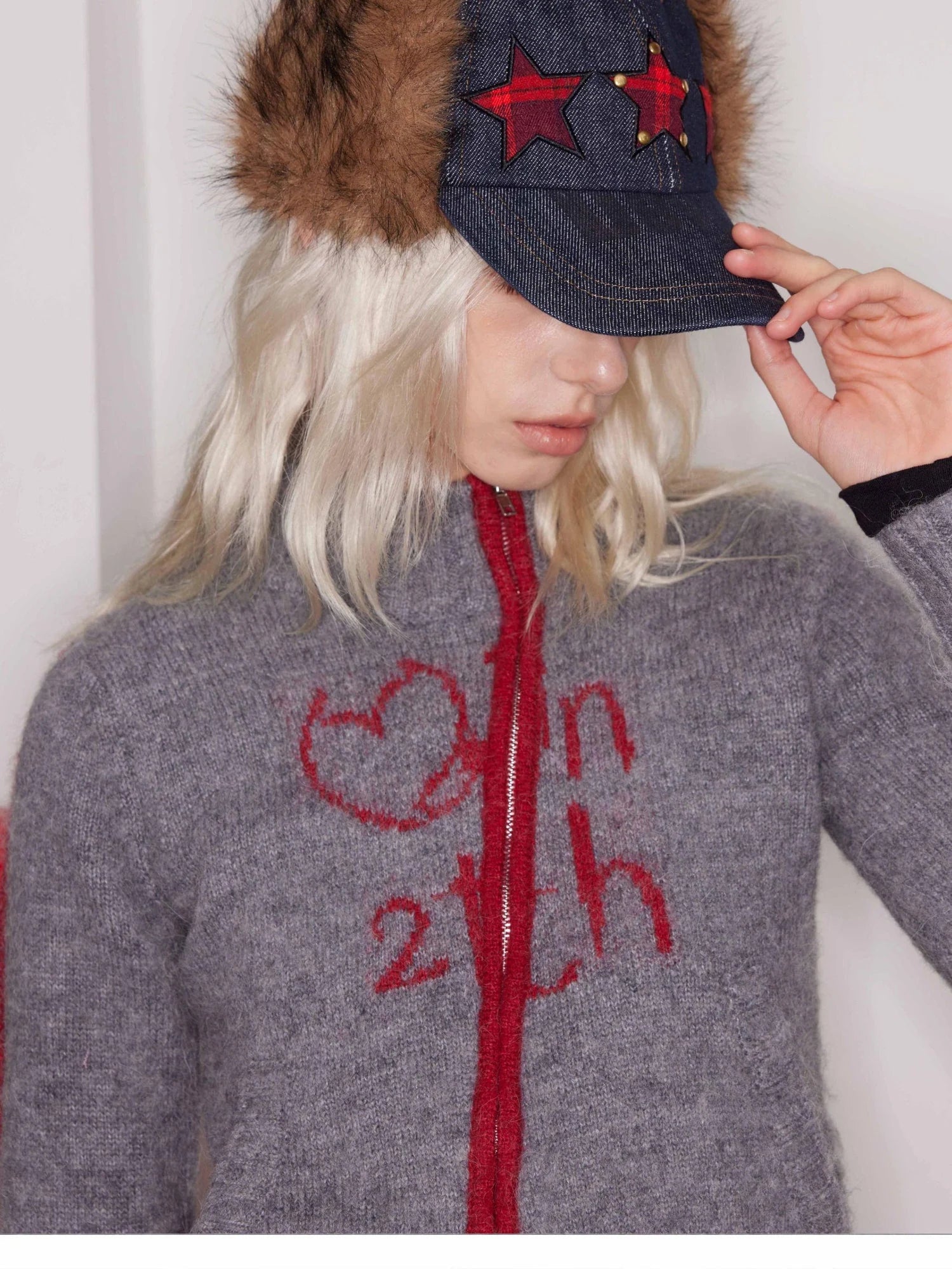 Removable Star Heart Patch Studded Snapback Cap