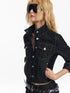 Retro Denim Jacket And Embroidered Straight Skirt Set