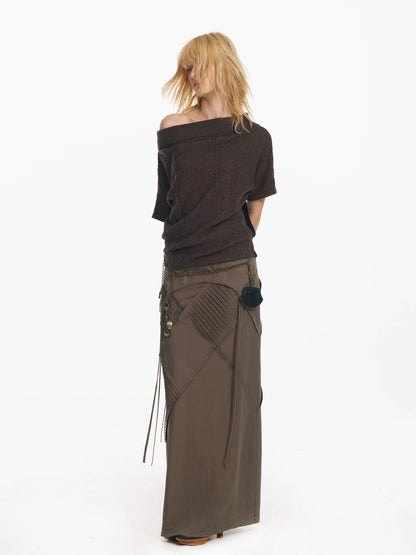 Wrapped Bead Hot Drilled Hollow Punk Slimming Top