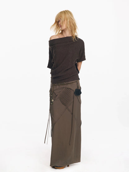 Wrapped Bead Hot Drilled Hollow Punk Slimming Top