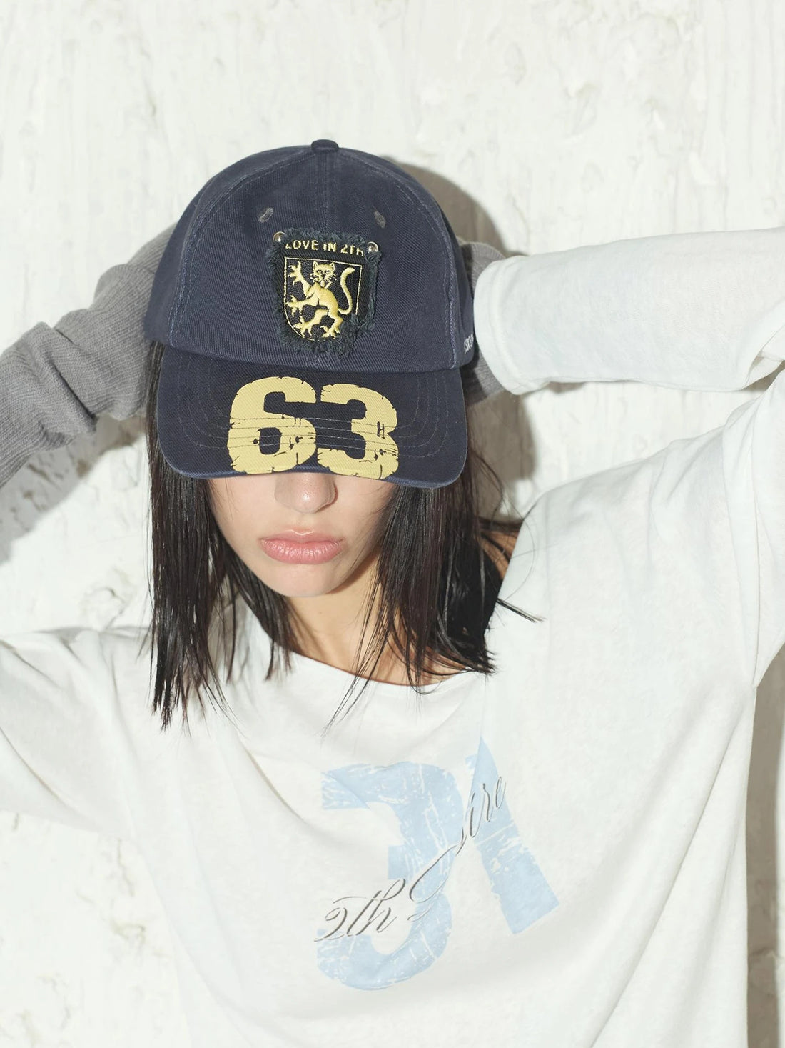 Retro Digital Print Embroidered Letter Washed Baseball Cap