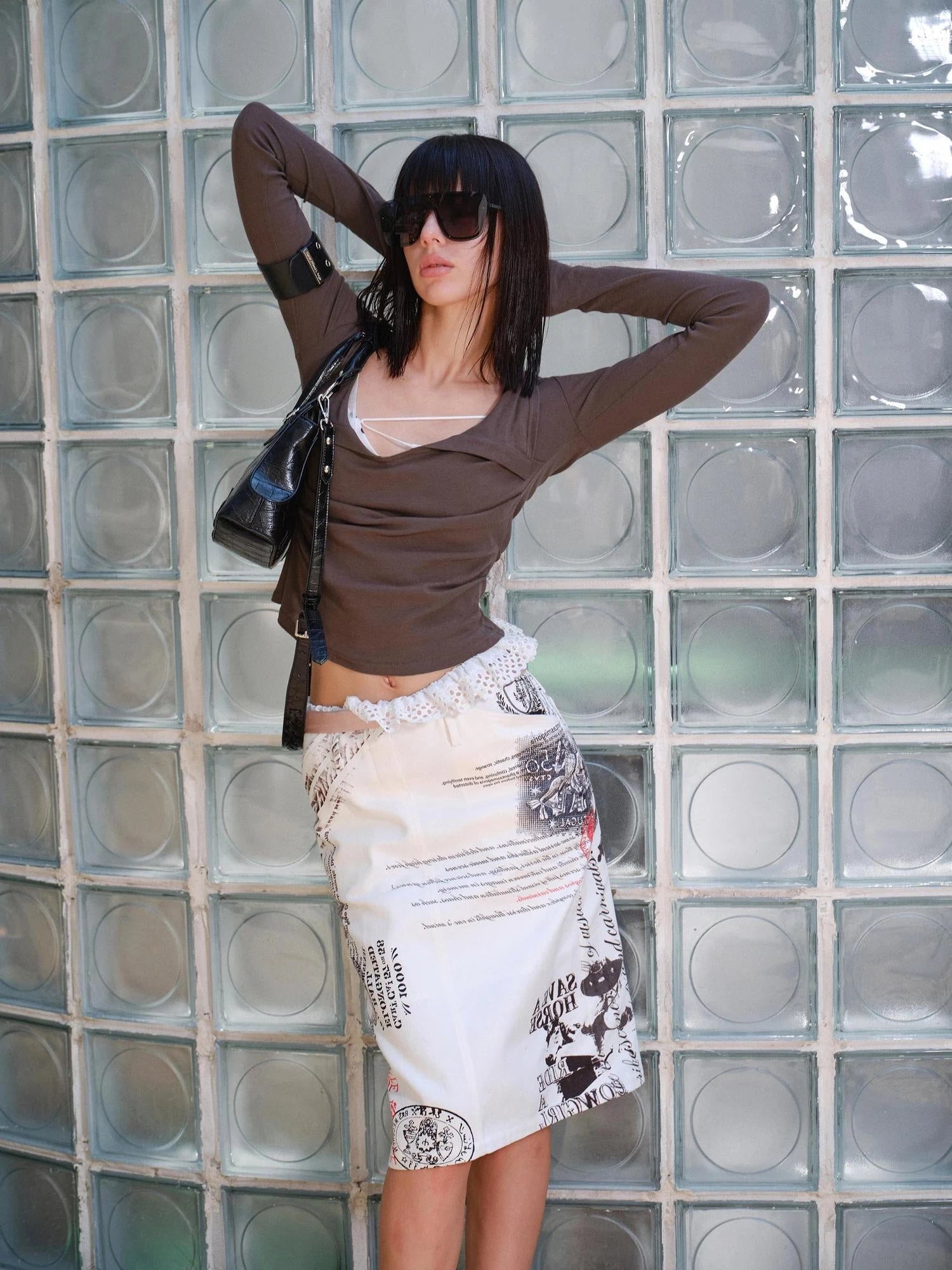 Retro Leopard Print Mesh Layered Corset Top