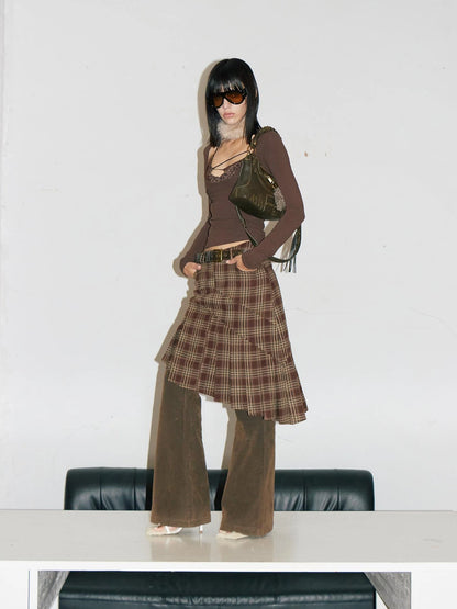 Retro Leopard Print Mesh Layered Corset Top