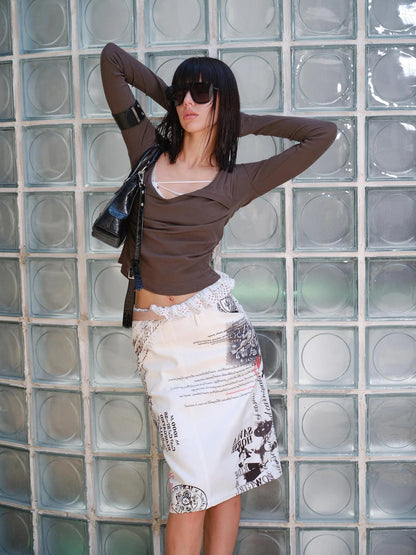 Retro Leopard Print Mesh Layered Corset Top