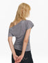 Retro Rivet Print Slash Neck T-shirt