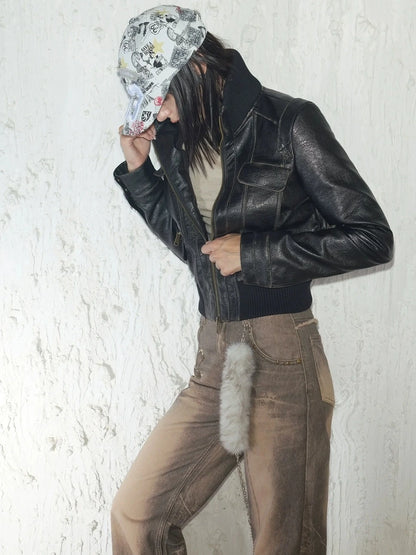 2th Desire Retro Rock Baseball Cap With Leopard Print And Newspaper Pattern