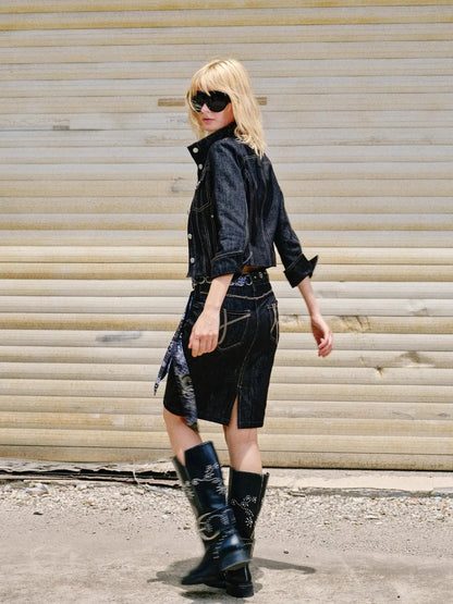 Riveted Floral Punk Vintage Buckle Boots