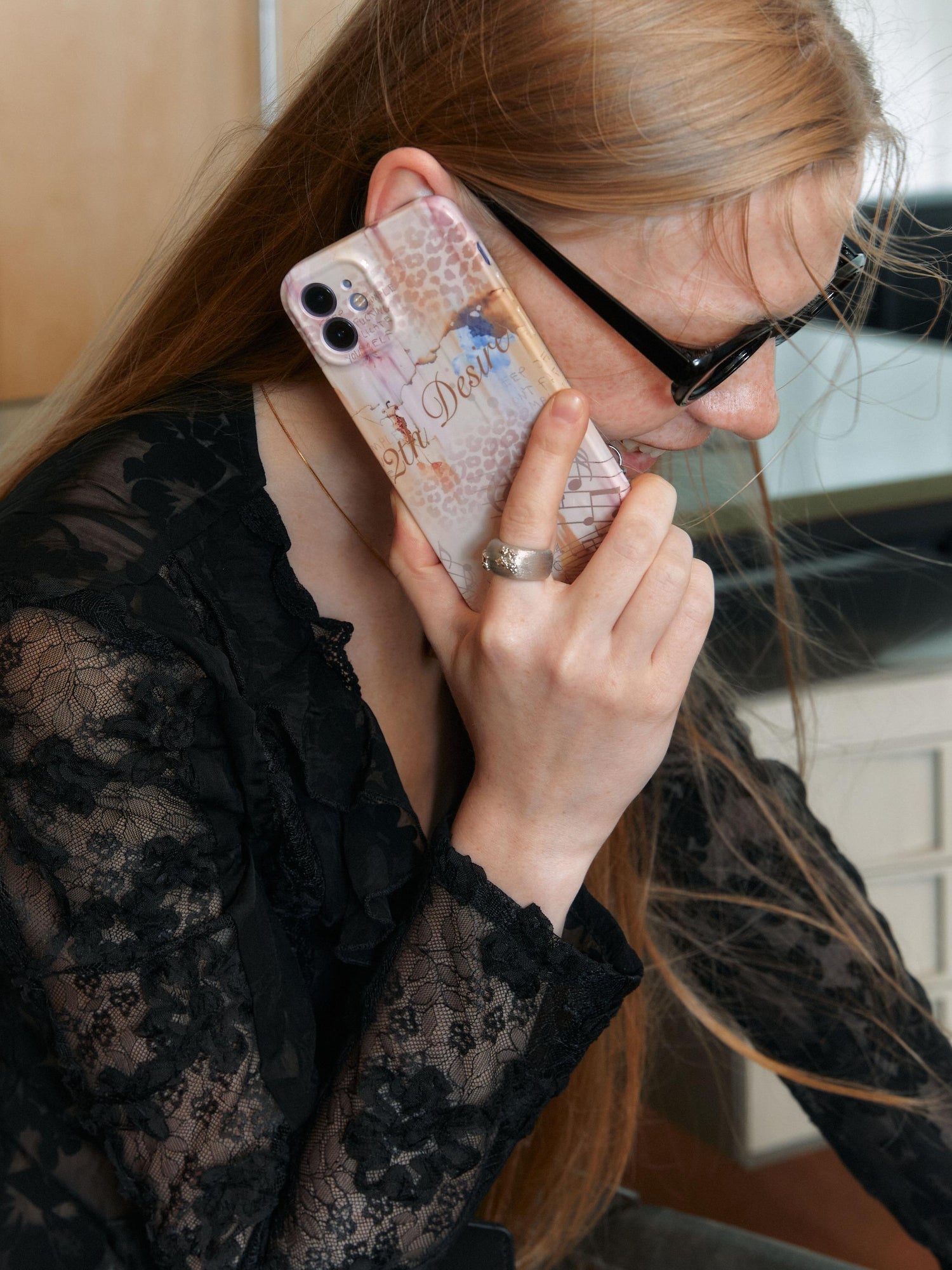 2th Desire Seashell Music Note Print Soft TPU Phone Case