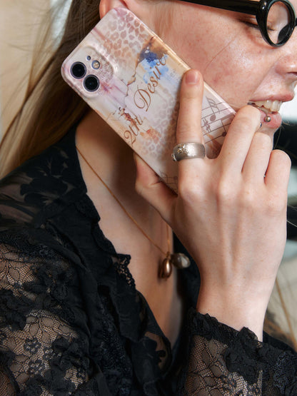 2th Desire Seashell Music Note Print Soft TPU Phone Case