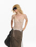 Sheer Lace Mesh Bowknot Camisole