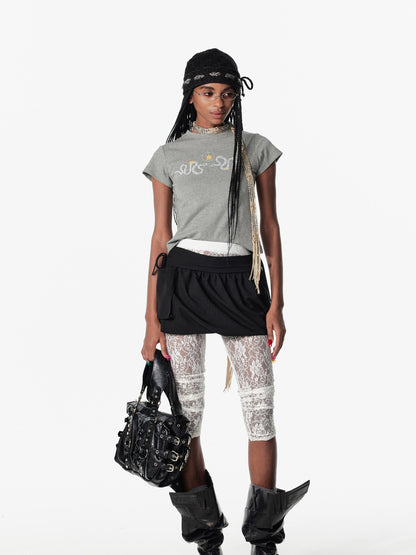 2th Desire Snake Year Punk Embroidery Print Cotton T-Shirt