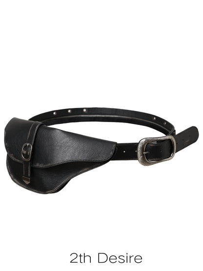 2th Desire Studded Statement Polyester Waist Belt With Metal Buckle Women Fashion Belts