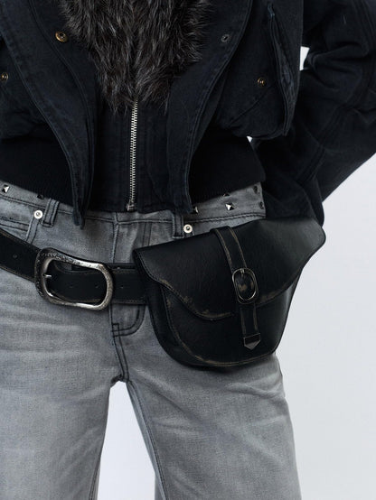 2th Desire Studded Statement Polyester Waist Belt With Metal Buckle Women Fashion Belts