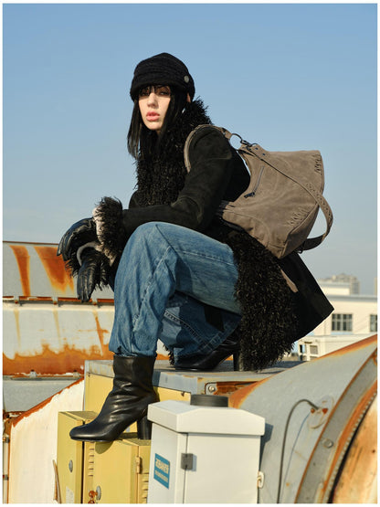 2th Desire Thick Faux Fur Trim Punk Style Women Fashion Polyester Wide Belts